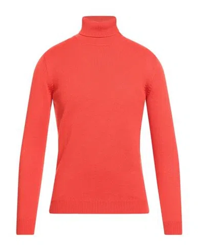 Roberto Collina Man Turtleneck Orange Size 42 Merino Wool