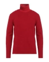 Roberto Collina Man Turtleneck Red Size 42 Cotton, Nylon, Elastane