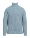 Roberto Collina Man Turtleneck Sky Blue Size 42 Baby Alpaca Wool, Nylon, Wool