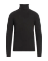 Roberto Collina Man Turtleneck Steel Grey Size 36 Cotton, Nylon, Elastane In Black