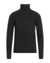 Roberto Collina Man Turtleneck Charcoal Size 36 Cotton, Nylon, Elastane In Grey