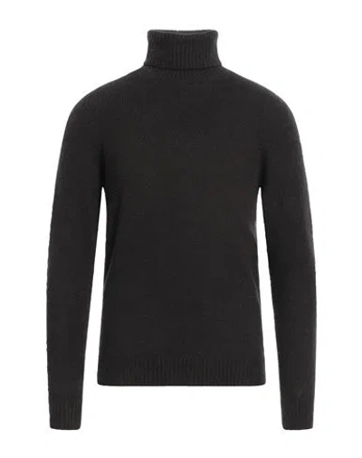 Roberto Collina Man Turtleneck Steel Grey Size 36 Cotton, Nylon, Elastane In Black