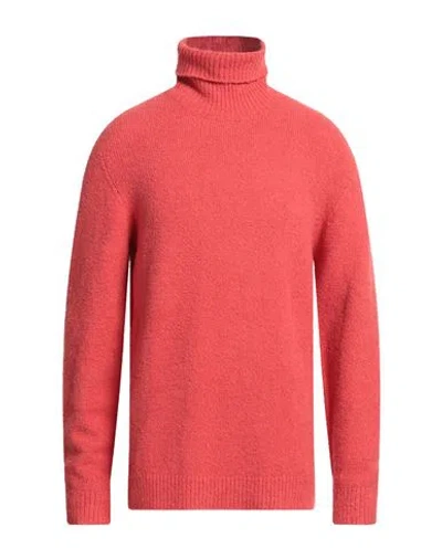 Roberto Collina Man Turtleneck Tomato Red Size 42 Cotton, Nylon, Elastane