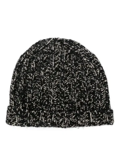 Roberto Collina Marl-knit Beanie In Black