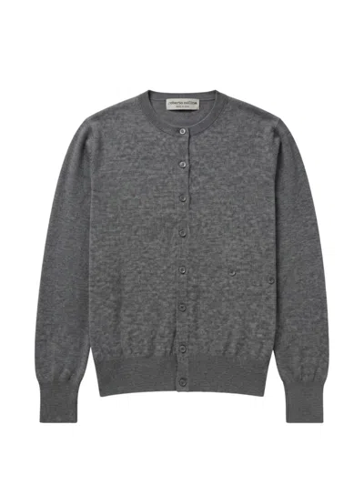 Roberto Collina Mélange-effect Fine-knit Cardigan In Gray