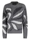 Roberto Collina Merino Wool And Mohair Blend Sweater In Gray