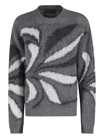 Roberto Collina Merino Wool And Mohair Blend Sweater In Gray