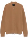 Roberto Collina Zip-front Casual Jacket In Brown