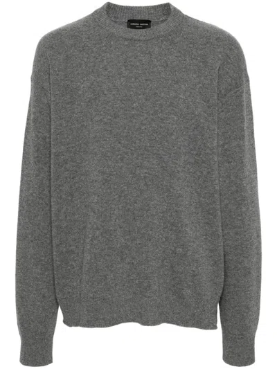 Roberto Collina Merino Wool Cashmere Sweater In Grey