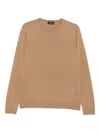 Roberto Collina Merino-wool Crew-neck Sweater In Brown