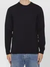 Roberto Collina Merino Wool Crewneck Sweater In Black