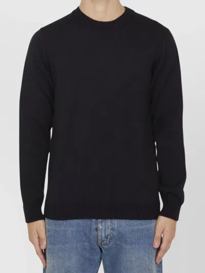 Roberto Collina Merino Wool Crewneck Sweater In Black