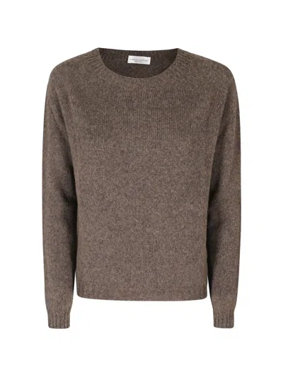 Roberto Collina Merino Wool Crew-neck Sweater In Gray