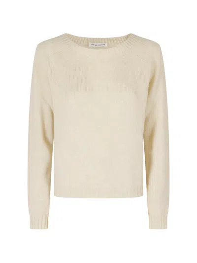 Roberto Collina Merino Wool Crew-neck Sweater In White