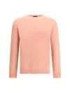 Roberto Collina Long Sleeves Pressed Gauze Round Neck Sweater Clothing In Pink