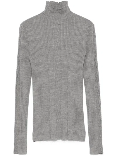 Roberto Collina Merino Wool Sweater In Grau