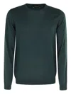 Roberto Collina Bottle Green Merino Wool Crew-neck Sweater In Green