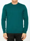 Roberto Collina Green Merino Wool Sweater In Multi