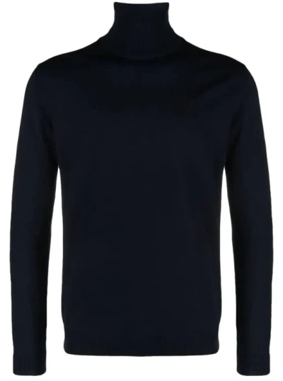 Roberto Collina Roll-neck Merino Wool Jumper In Blue