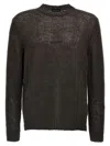 Roberto Collina Crew Neck Knitted Mesh Sweater In Brown