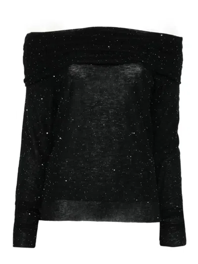 ROBERTO COLLINA ROBERTO COLLINA MICRO SEQUINS OFF-SHOULDERS SWEATER CLOTHING