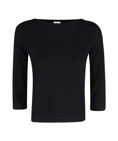 Roberto Collina Mid-length Sleeve T-shirt In Black