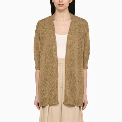 Roberto Collina Military Cardigan In Cotton Blend Knit In Green