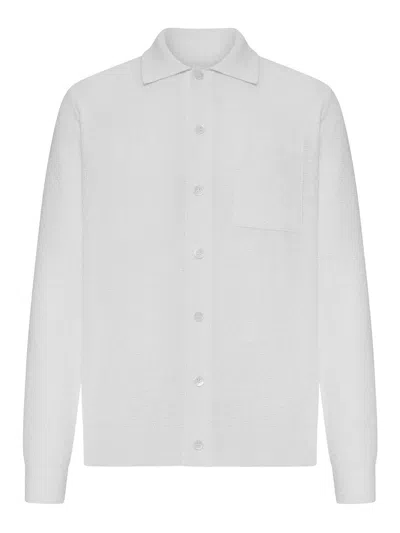 Roberto Collina Military Stitch Cotton And Linen Blend Shirt In White