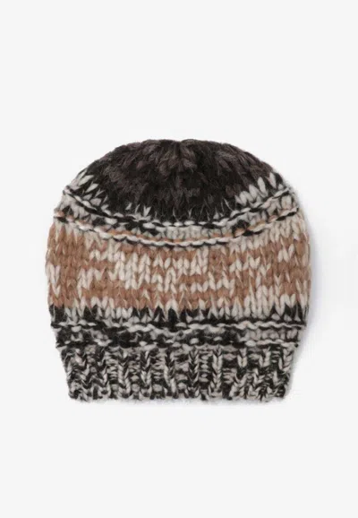 Roberto Collina Mouliné-effect Alpaca-blend Beanie In Multi