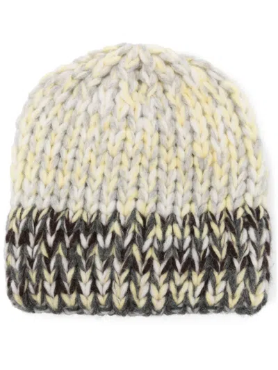 Roberto Collina Mouliné-effect Beanie In Grey