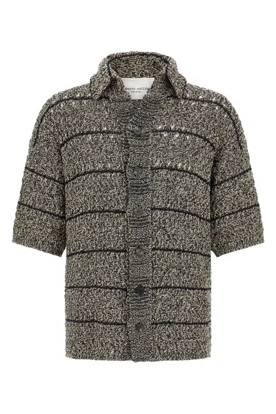 Roberto Collina Multicolor Cotton Pattern Shirt In Gray
