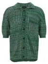 Roberto Collina Polo Shirt Textured Front Pocket In Green