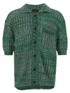 Roberto Collina Polo Shirt Textured Front Pocket In Green