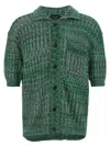 Roberto Collina Polo Shirt Textured Front Pocket In Green