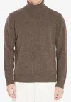 Roberto Collina Mouline Turtleneck Sweater In Brown