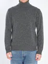 Roberto Collina Ribbed High Collar Turtleneck Sweater In Gray