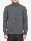 Roberto Collina Ribbed High Collar Turtleneck Sweater In Gray