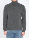 Roberto Collina Ribbed High Collar Turtleneck Sweater In Gray