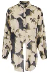 Roberto Collina Multicolored Cotton-silk Muslin Oversized Shirt With Knot Detail