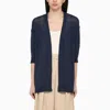dressing gownRTO COLLINA ROBERTO COLLINA NAVY BLUE CARDIGAN IN COTTON BLEND KNIT