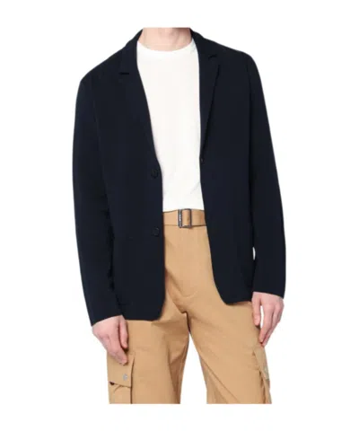 ROBERTO COLLINA NAVY BLUE COTTON JACKET CARDIGAN