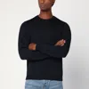 Roberto Collina Navy Blue Crew Neck Wool Sweater In Blue