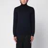 Roberto Collina Navy Merino Wool Turtleneck Sweater In Blue