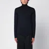 Roberto Collina Navy Merino Wool Turtleneck Sweater In Blue