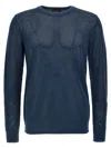 Roberto Collina Mesh Crew Neck Sweater In Blue