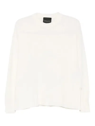 Roberto Collina Wool And Cashmere Crewneck Sweater Clothing In White