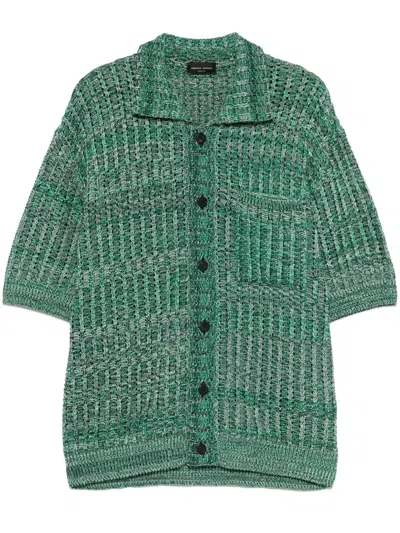 ROBERTO COLLINA OPEN-KNIT SHIRT