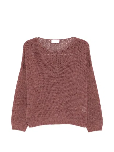 Roberto Collina Open-knit Sweater In Brown