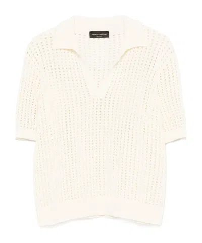 Roberto Collina Open-knit Top In Bianco