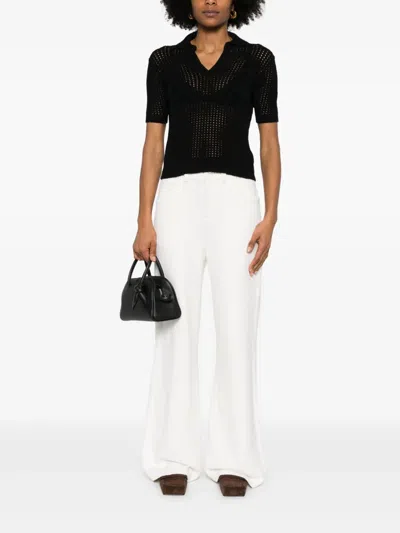 Roberto Collina Open-knit Top In Black